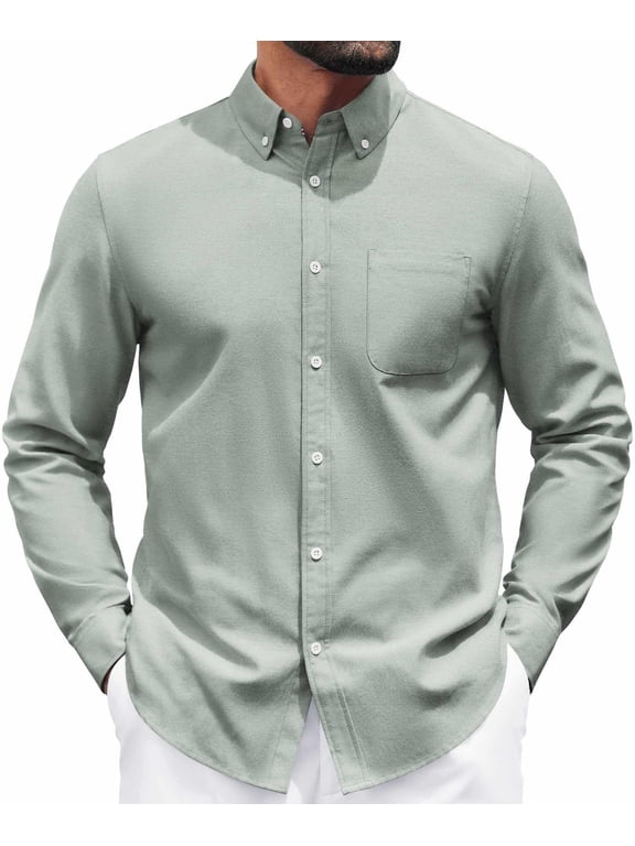 Mens Dress Shirts Casual Button Down Shirt Long Sleeve Untuckit Shirts for Men
