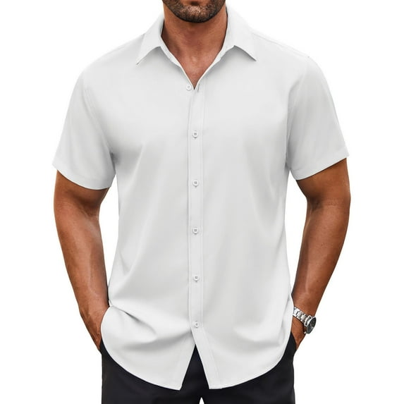 COOFANDY Short Sleeve Dress Shirt for Men Business Casual Button Down Shirt