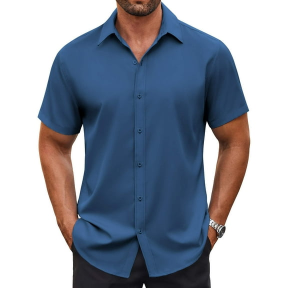 COOFANDY Short Sleeve Dress Shirt for Men Business Casual Button Down Shirt