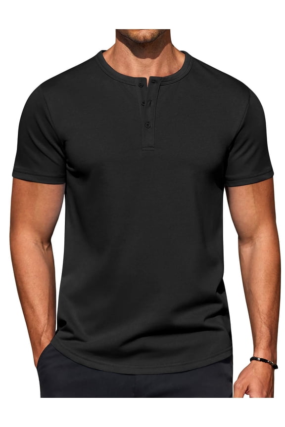 Stretch Fitness T-Shirt Men Gym Short Sleeve Quick Dry Muscle Tee Black S