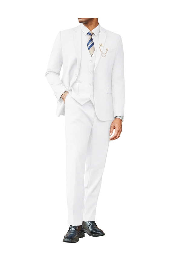 Suits for Men Slim Fit 3 Piece Single Breasted Suit Men Wedding Business Dinner Party Prom Tuxedo Dress Suit