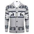 thumbnail image 1 of COOFANDY Sweaters for Men Cardigan Button Front Moose Snowflake Knit Shawl Cardigans, 1 of 5