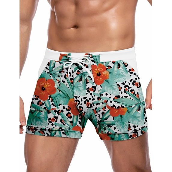 COOFANDY Swim Trunks for Men Sexy Swim Brief Square Leg Swimsuit Swimming Short Bathing Suit with Pocket