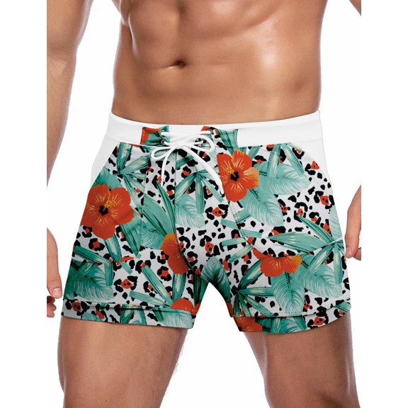 COOFANDY Swim Trunks for Men Sexy Swim Brief Square Leg Swimsuit Swimming Short Bathing Suit with Pocket