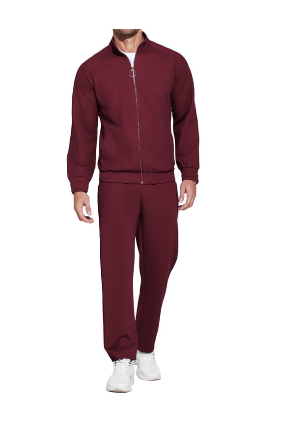 Mens 2 Piece Tracksuit Casual Sweatsuits Full Zip Track Suits Jogging Athletic Suit Sets