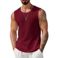 thumbnail image 1 of COOFANDY Waffle Knit Tank for Men Summer Sleeveless Shirt Stretch Textured Basic Tee Shirt Wide Sleeve, 1 of 1