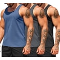 thumbnail image 1 of COOFANDY Workout Tank Tops for Men Pink Tank Top Gym Muscle Sleeveless Shirt Tank Top Undershirt 3 Pack, 1 of 4