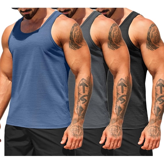COOFANDY Workout Tank Tops for Men Pink Tank Top Gym Muscle Sleeveless Shirt Tank Top Undershirt 3 Pack