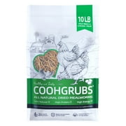COOHGRUBS Dried Mealworms for Birds, Non-GMO High Protein Chicken Treats & Poultry Feed, 10 lb Bag
