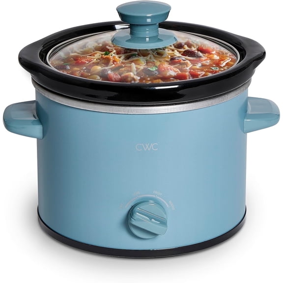 COOK WITH COLOR Slow Cooker, Crock Pot, 2-Quart with Removable Stoneware Pot, Slate Blue
