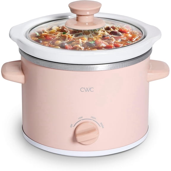 COOK WITH COLOR Slow Cooker, Crock Pot, 2-Quart with Removable Stoneware Pot, Dusty Rose