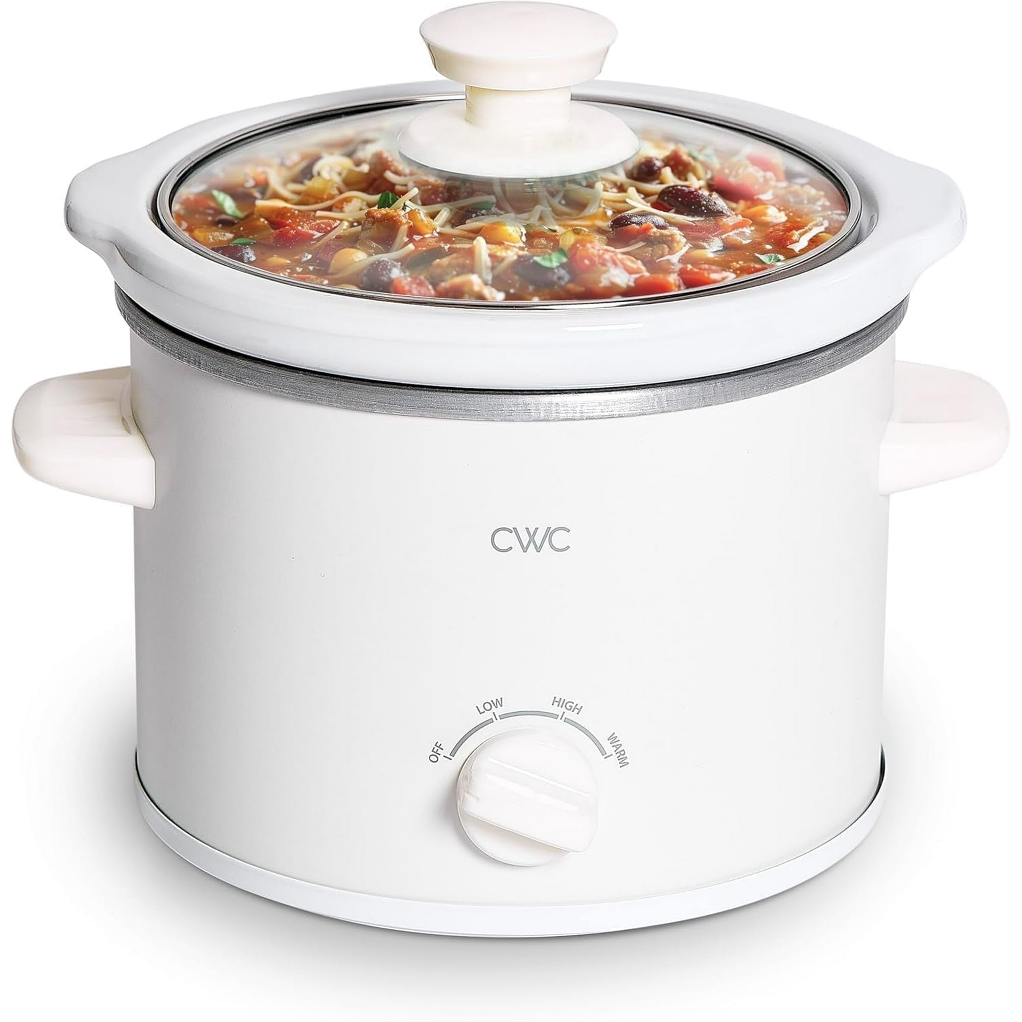 COOK WITH COLOR Slow Cooker, Crock Pot, 2-Quart Removable Stoneware Mini Crock Pot, Cream