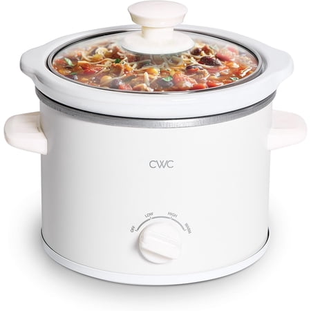COOK WITH COLOR Slow Cooker, Crock Pot, 2-Quart Removable Stoneware Mini Crock Pot, Cream