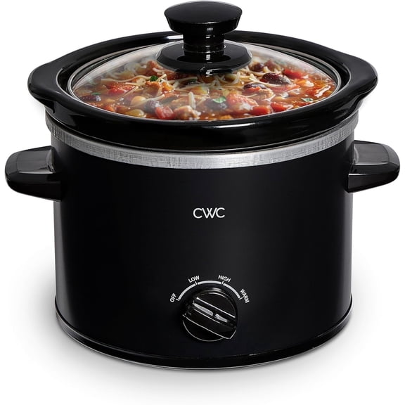 COOK WITH COLOR Slow Cooker, Crock Pot, 2-Quart with Removable Stoneware Pot, Black