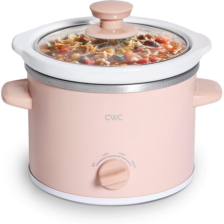 COOK WITH COLOR Slow Cooker, Crock Pot, 2-Quart Removable Stoneware Mini Crock Pot, Dusty Rose