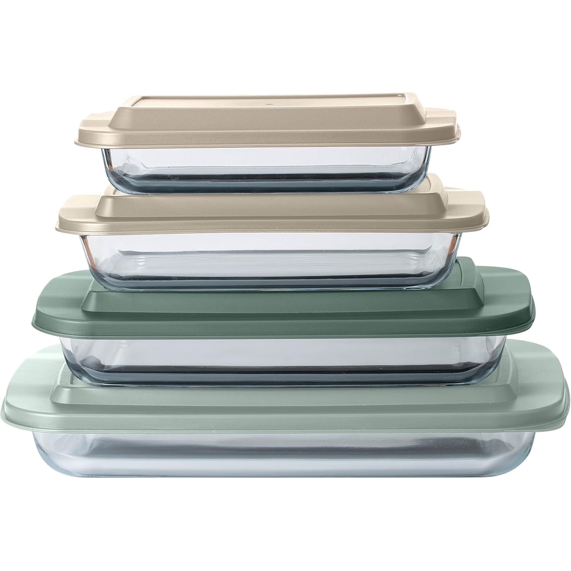 COOK WITH COLOR 8-Pc Glass Baking Dish Set with Lids, Microwave-Safe Glass Bakeware Set, Mint
