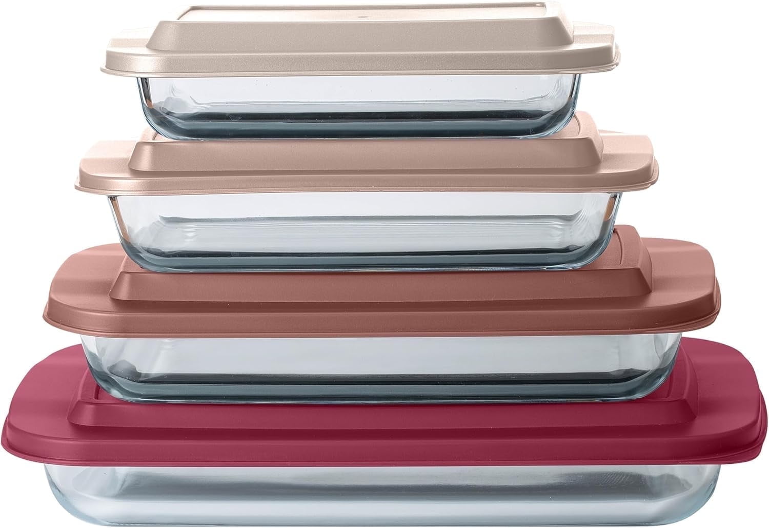 COOK WITH COLOR 8-Pc Glass Baking Dish Set with Lids, Microwave-Safe Glass Bakeware Set, Rose - Walmart.com