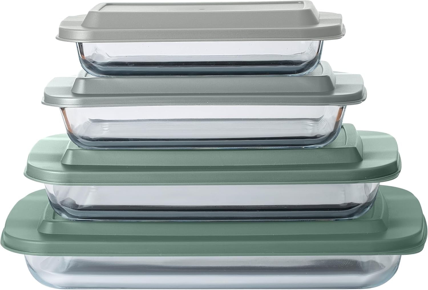 COOK WITH COLOR 8-Pc Glass Baking Dish Set with Lids, Microwave-Safe Glass Bakeware Set, Sage - Walmart.com