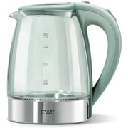 COOK WITH COLOR Electric Kettle, 1200W 1.8L Glass Water Boiler, Sage