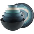 thumbnail image 1 of COOK WITH COLOR Plastic Mixing Bowls with Lids, Rhombus Design Mixing Bowl Set, Blue, 12-Piece, 1 of 9