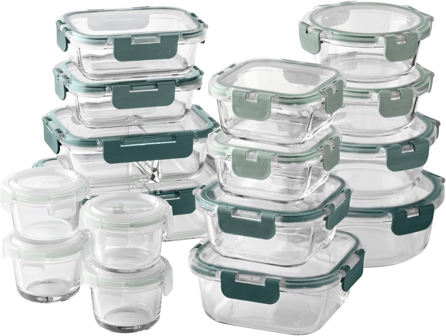 COOK WITH COLOR Borosilicate Glass Storage Containers with Lids, Food ...