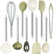 COOK WITH COLOR 10-Pc Cooking Utensils Set Kitchen Gadgets & Essentials, Green