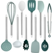 COOK WITH COLOR 10-Pc Cooking Utensils Set Kitchen Gadgets & Essentials, Teal