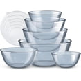 thumbnail image 1 of COOK WITH COLOR Glass Mixing Bowls with Lids, Borosilicate Mixing Bowl Set for Meal Prep, Blue, 12-Piece, 1 of 7