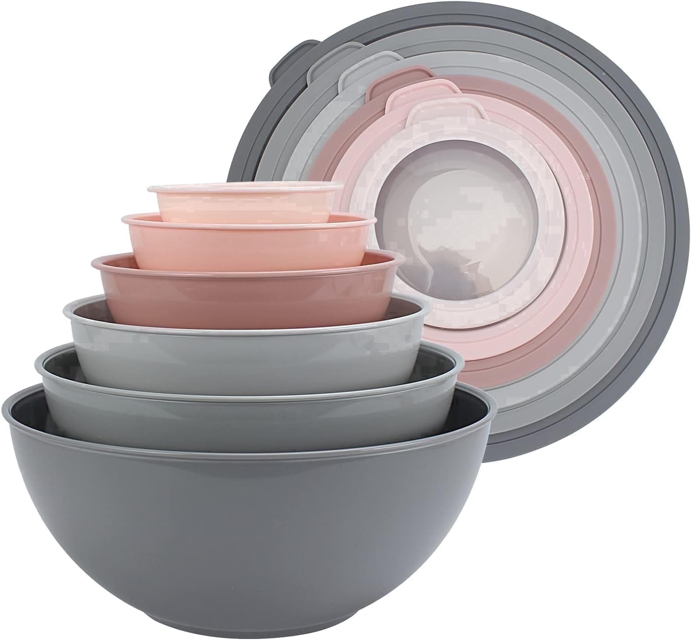COOK WITH COLOR 12-Pc Mixing Bowls with Lids Set Plastic Bowls for ...