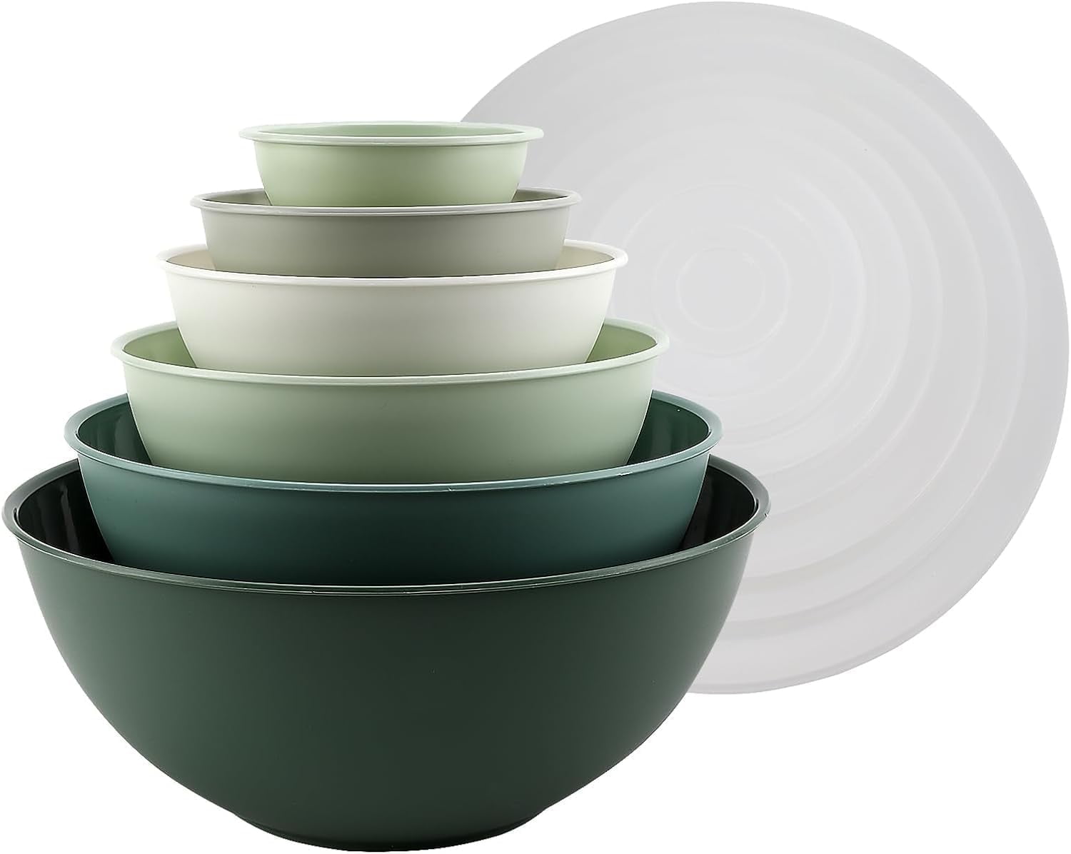 COOK WITH COLOR 12 Pc Mixing Bowls with Lids Set Plastic Bowls for Kitchen Black Ombre