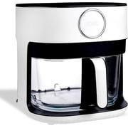 COOK WITH COLOR Air Fryer, Glass Basket, 5.5Qt, 1400W with 8 Presets, White