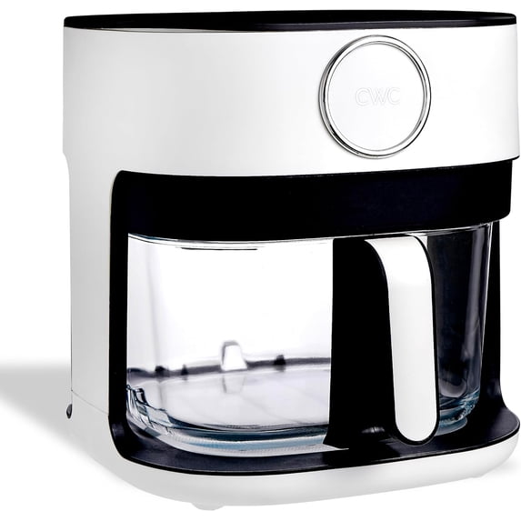 COOK WITH COLOR Air Fryer, Glass Basket, 5.5Qt, 1400W with 8 Presets, White