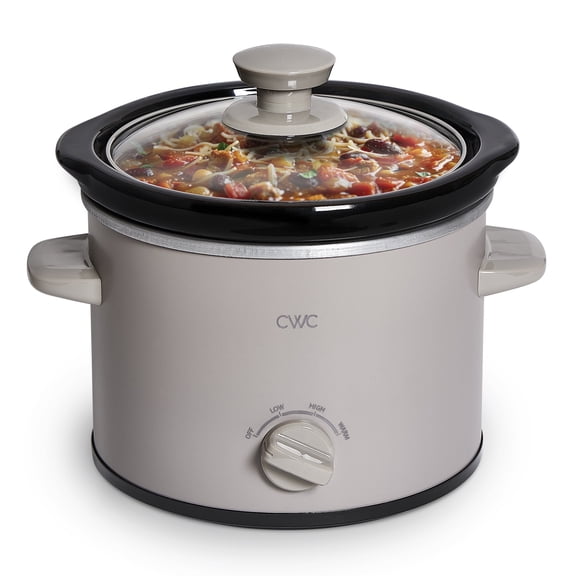 COOK WITH COLOR Slow Cooker, Crock Pot, 2-Quart with Removable Stoneware Pot, Beige