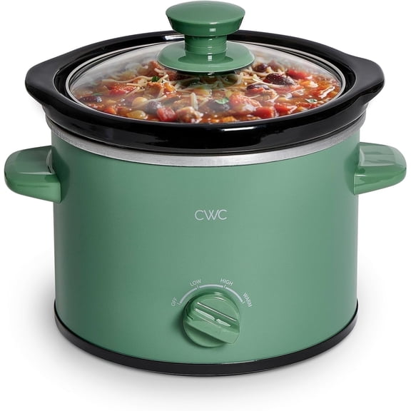 COOK WITH COLOR Slow Cooker, Crock Pot, 2-Quart with Removable Stoneware Pot, Green