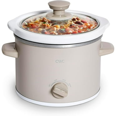 COOK WITH COLOR 2-Quart Mini Slow Cooker with Removable Stoneware Pot, Sand