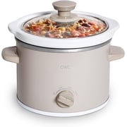 COOK WITH COLOR Slow Cooker, Crock Pot, 2-Quart Removable Stoneware Mini Crock Pot, Sand