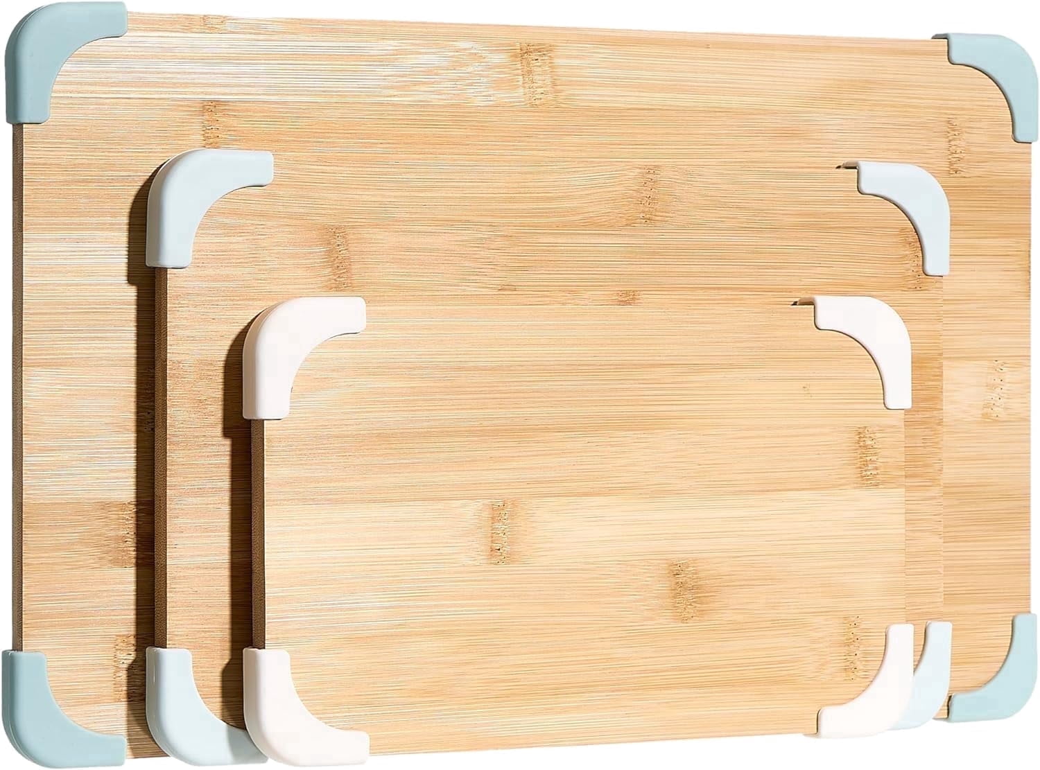 COOK WITH COLOR 3-Piece Bamboo Cutting Board Set, Non-slip Chopping Board Kitchen Utensils Set Home Essentials, Sage Edge