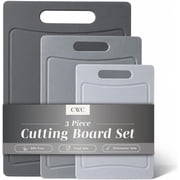 COOK WITH COLOR Cutting Boards for Kitchen, 3-Piece Non-Slip Chopping Board Set, Gray
