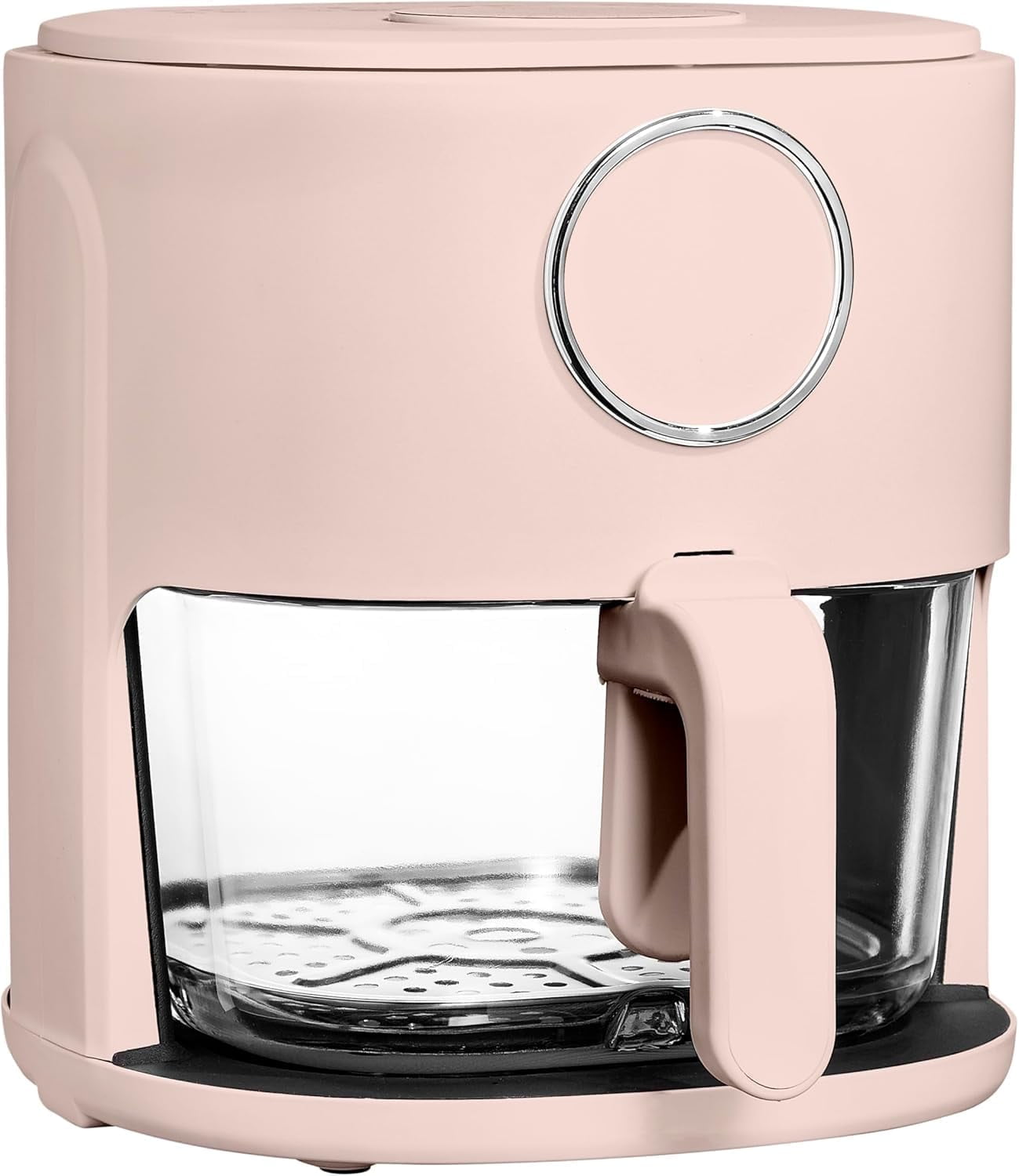 COOK WITH COLOR Air Fryer, 4Qt Glass Air Fryer, Stylish Kitchen Appliance, Blush
