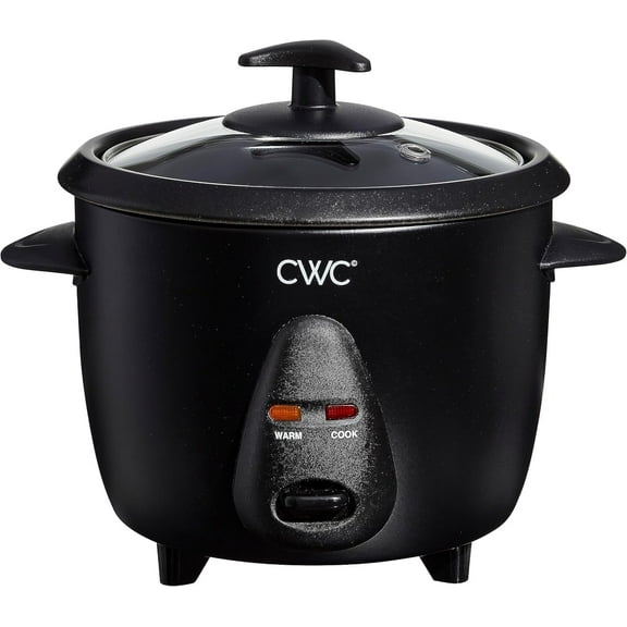 COOK WITH COLOR 6-Cup Rice Cooker 300-Watt Cooking Pot Kitchen Appliance, Black