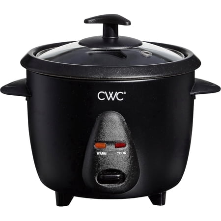 COOK WITH COLOR Rice Cooker, 6-Cup with Tempered Glass Lid, Black