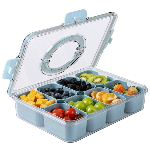 COOK WITH COLOR Snackle Box for Kids Lunch Box and Snack Container, Blue