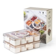 COOK WITH COLOR Snackle Box for Kids Lunch Box and Snack Container, Cream, 2-Pack
