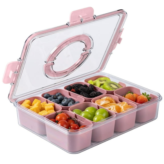 COOK WITH COLOR Snackle Box for Kids Lunch Box and Snack Container, Pink