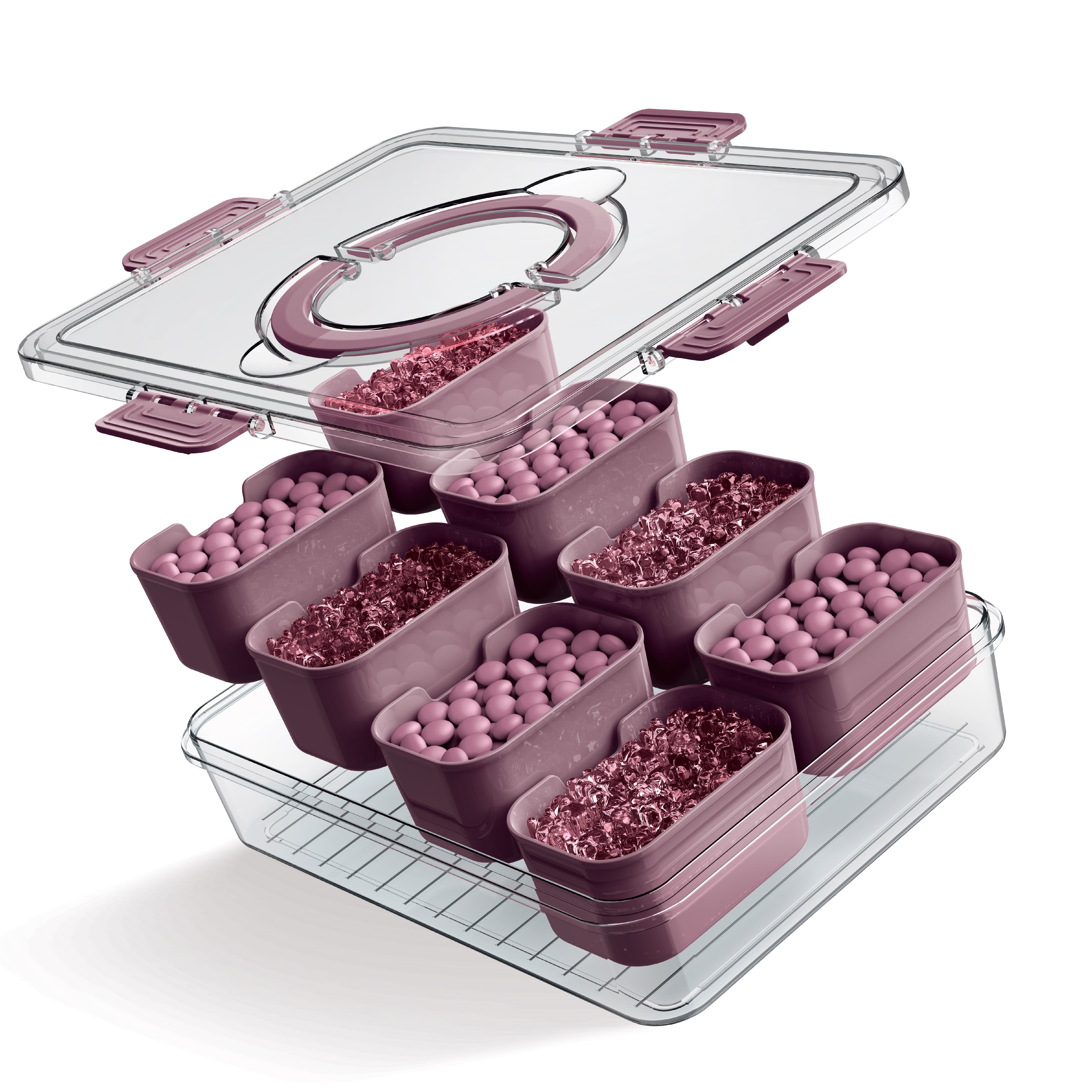 Lot De 2 Boîtes à Goûter Compartimentées Tadpolez - 4 Et 8 Cases, PET Sans BPA, étanches, Pour Snacks Et Fruits