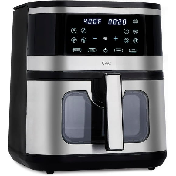 Cook with Color Digital Air Fryer 8.5-Quart Stainless Steel Air Fryer Kitchen Appliance, Black