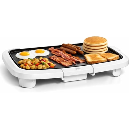 COOK WITH COLOR Electric Griddle, 1200W Nonstick 10" x 16" Cooking Surface, Cream