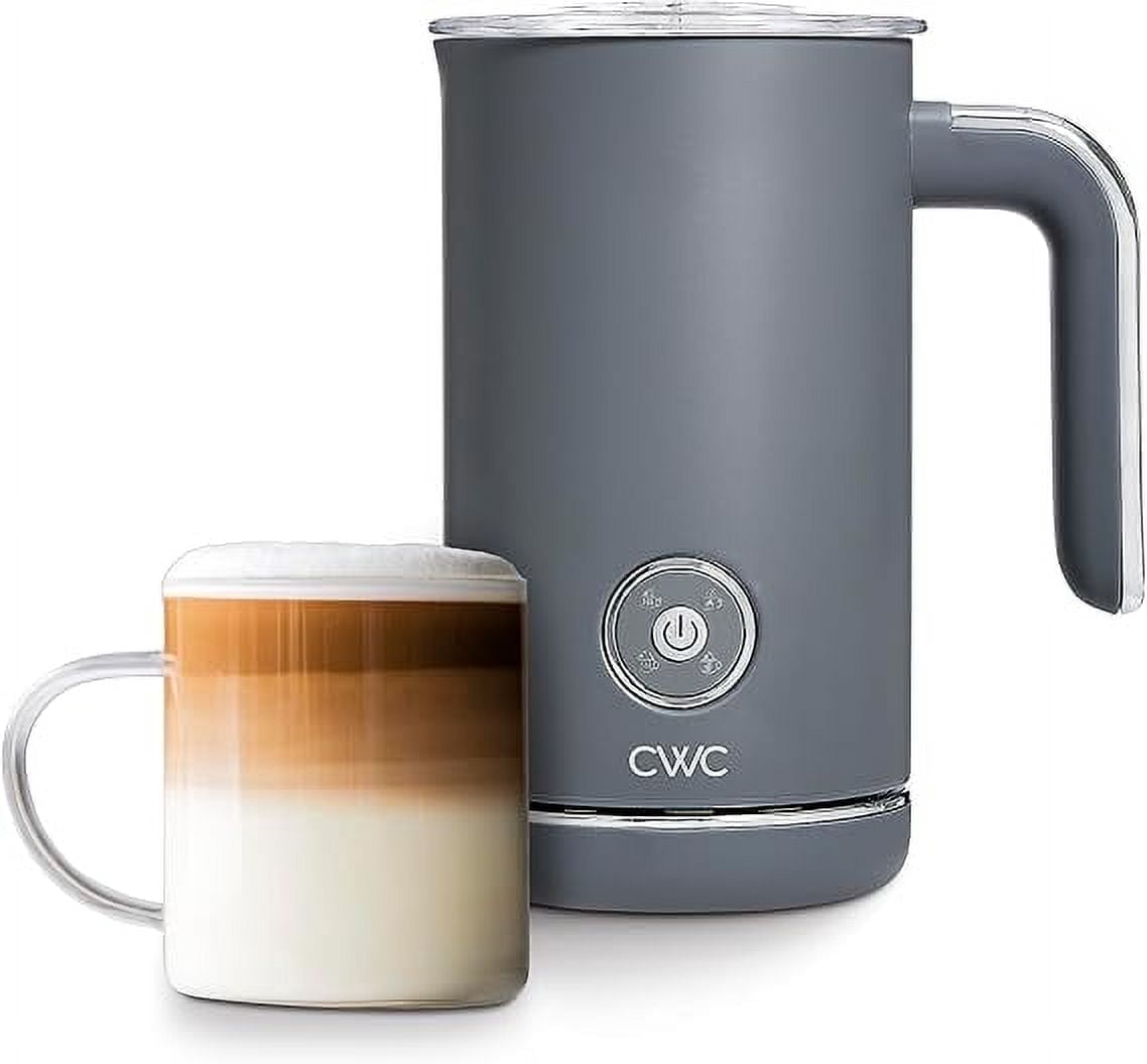 COOK WITH COLOR Electric Milk Frother, Hot and Cold Foam Maker for Coffee & Lattes, Gray