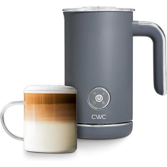 COOK WITH COLOR Electric Milk Frother, Hot and Cold Foam Maker for Coffee & Lattes, Gray