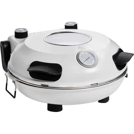 COOK WITH COLOR Electric Pizza Oven, 1200-Watt Indoor Countertop Oven Pizza Maker, Off White